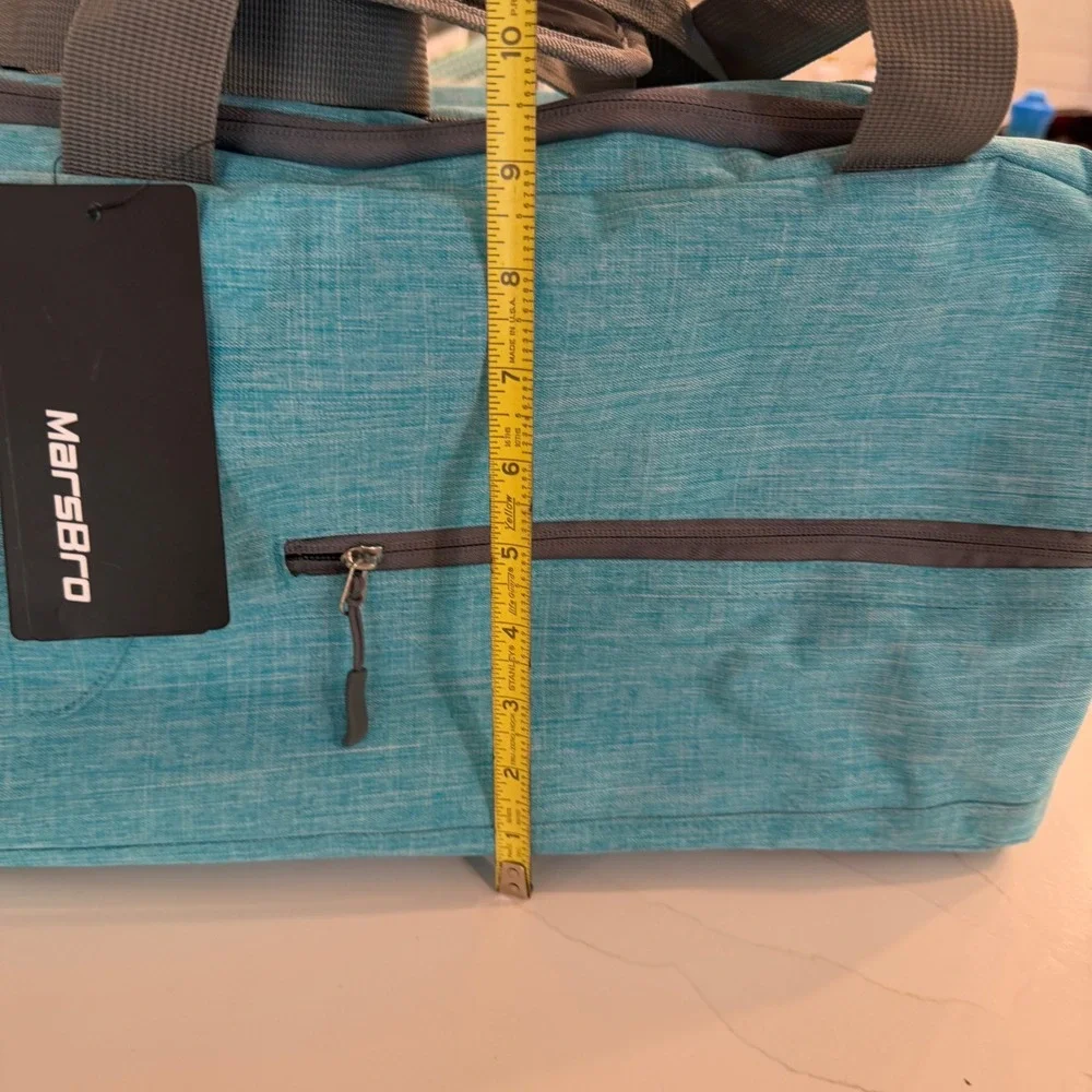 MarsBro Teal Water Resistant Gym Bag Duffel with Shoe Compartment New With Tags